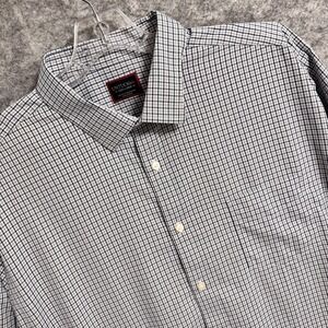 UNTUCKit Shirt Mens 3XL Blue White Check Plaid Long Sleeve Button Front Stretch